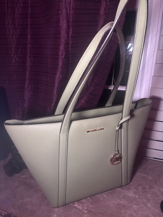 Michael Kors Handbags - Michael Kors Light Sage Green Leather Tote